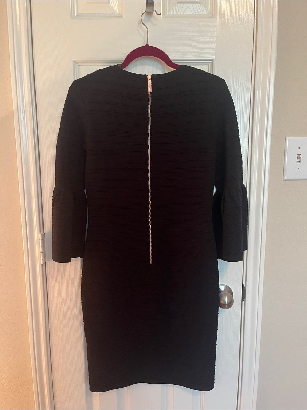 Ted Baker Black Bell Sleeve Sheath Dress - Picture 6 of 15